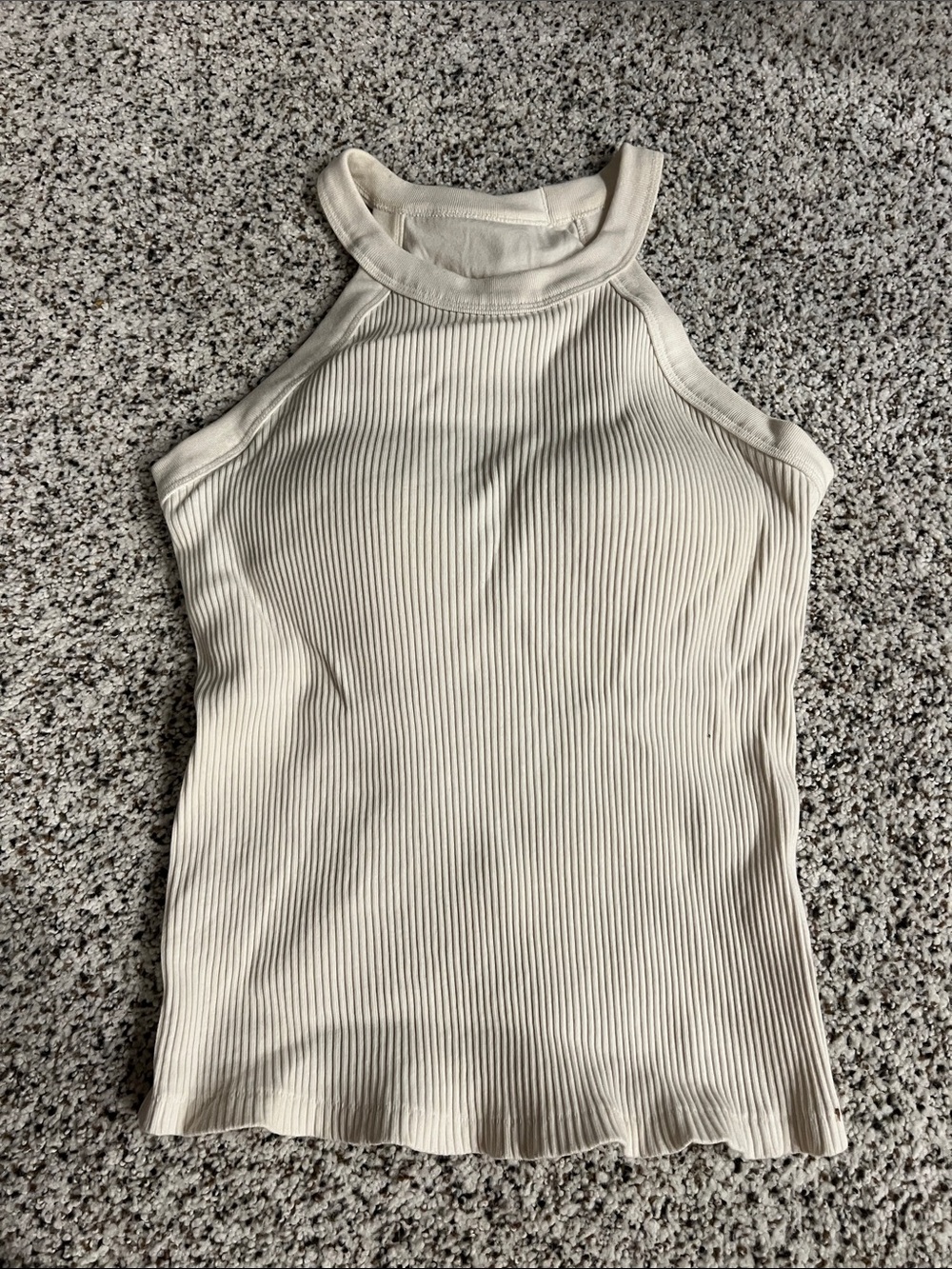 UNIQLO JAPAN Ribbed Halter Neck Tank Top - white